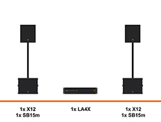 L-Acoustics X12 geluidset huren, verhuur, LA4X, sm15m, sub paal top