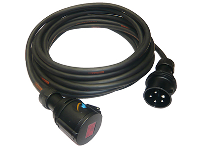 5-polige 16A CEE kabel huren, verhuur, krachtkabel, krachtstroomkabel, 3 fase