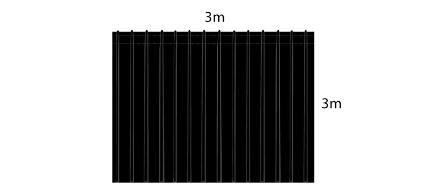 Showtex EasyDrape Gordijn Geplooid Zwart 3 meter breed