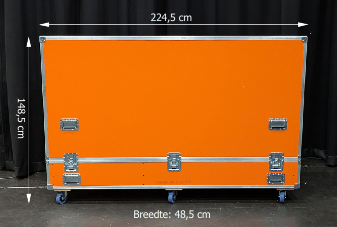 Flightcase afmetingen van 98 inch TV - Orange Cases